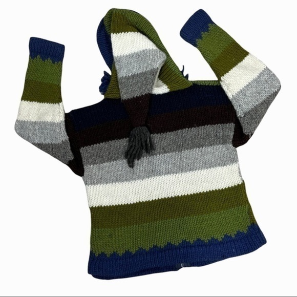 Vintage Hand knit puppy and cars zip up sweater - Picture 4 of 10